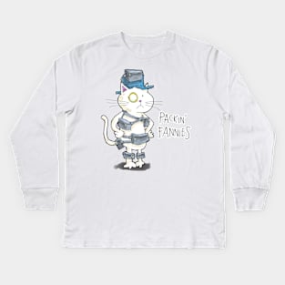 Dapper Cat - Packin' Fannies Kids Long Sleeve T-Shirt